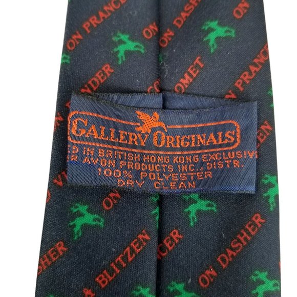 Vintage Neck tie GALLERY ORIGINALS Exclusive CHRISTMAS Reindeer Theme Holiday - Picture 8 of 9